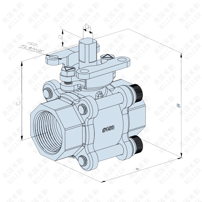 进口气动切断球阀尺寸图 进口气动切断球阀尺寸图